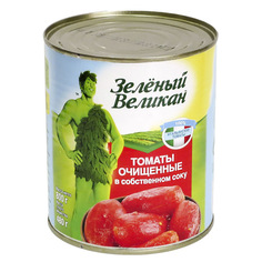 Томаты очищенные Зеленый Великан 800 г