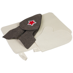 Набор из 3-х предметов (шапка Будёновка, рукавица, коврик) "Банные штучки", войлок 100% / 5