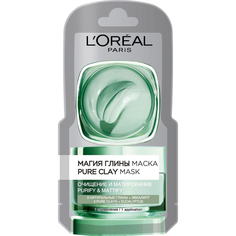 Маска для лица LOreal Paris Магия Глины очищение и матирование с натуральной глиной и эвкалиптом 6 мл