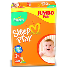 Подгузники Pampers Sleep&Play 4-9 кг. 78 шт.