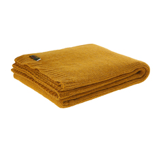 Плед вязаный 130x180 Tweedmill mustard
