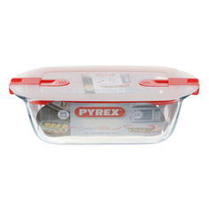 Форма Pyrex 23х15 для запекания и хранения с пластиковой крышкой и зажимами по бокам