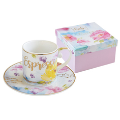 Чашка с блюдцем для кофе 0,12л любовь Easy life El-r1562/love