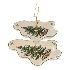 Этажерка двухъярусная Spode Рождественская ель