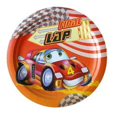 Тарелки бумажные Гонки 18 см 6 шт Vitto