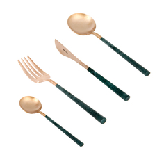 Набор столовых приборов 24пр Belo inox neo verde rose gold