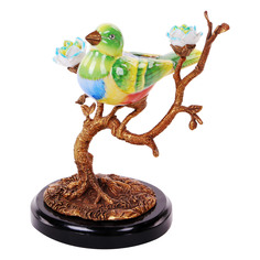 Фигурка фарфоровая птица на бронзовой ветке 24см Handicraft