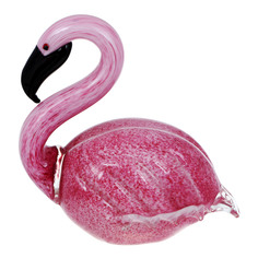 Фигурка Art glass-сувенир розовый фламинго 22х22см