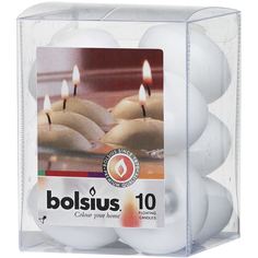 Свеча Bolsius Плавающие белые 10шт