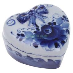 Гжель1818 Шкатулка сердечко хр+ дек (998105801)