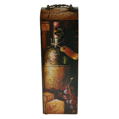 Шкатулка Русские подарки Сундучок под бутылку 11х11х33 см