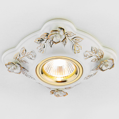 Светильник бел зол керамика Ambrella light D5504 W/GD
