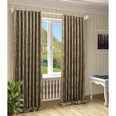Комплект штор Sanpa Home Collection "Гардения" на ленте 200х270 см 4 предмета коричневый
