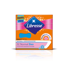 Ежедневные прокладки Libresse Dailyfresh Normal Deo, 32 шт.
