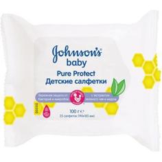 Салфетки влажные Johnson`s baby pure protect 25шт