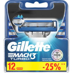 Сменные кассеты для бритья Gillette Mach3 Turbo 12 шт