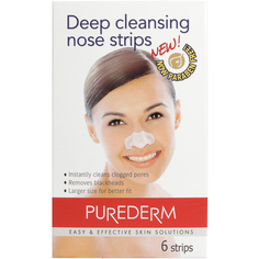 Полоски Purederm для глубокого очищения пор лица 6 шт