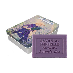Мыло Plantes & Parfums Лаванда в металлической коробочке Девушка 100 г