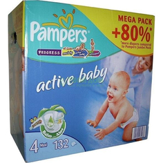 Подгузники Pampers Active baby Maxi 7-14 кг 132 шт