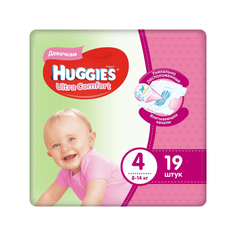 Подгузники Huggies Ultra Comfort для девочек 4 (8-14 кг) 19 шт
