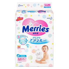 Подгузники Merries 6-11 кг. 64 шт.