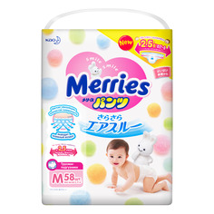 Одноразовый подгузник Merries М58 6-10 кг (23059)