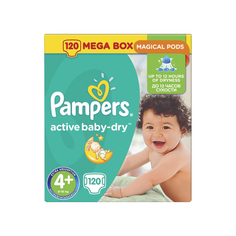 Подгузники Pampers Active Baby Dry 4 Maxi Plus (9-16 кг) 120 шт