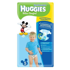 Подгузники Huggies Ultra Comfort для мaльчиков 5 (12-22 кг) 56 шт