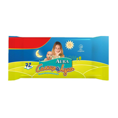 Aura Влажные салфетки для детей Солнце и Луна 72 шт