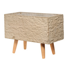 Кашпо с деревянных ножках Kaemingk garden ящик бежевое 45x22x32см