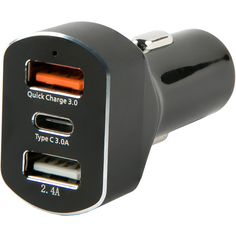 Автомобильное зарядное устройство Red Line APD-3A 2USB+Type-C черный