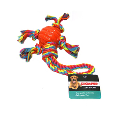 Игрушка для собак CHOMPER Мяч с завязками из каната