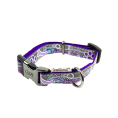 Ошейник для собак GREAT&SMALL Светоотражающий 10х200-350мм фиолетовый