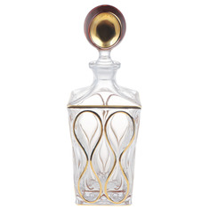 Штоф для виски 0,8л Bogemia jihlava. A.s ocean (волна) декор с золотом