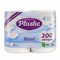 Туалетная бумага двухслойная Plushe Maxi 4 рулона