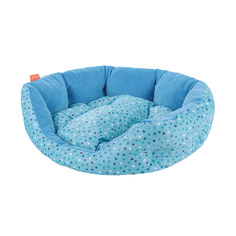Лежак для собак геометрия Happy Puppy горошек голубой-2 50х40х15 см