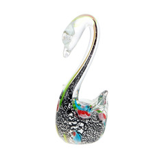 Фигурка Art glass серебряный лебедь 9.5x16 см