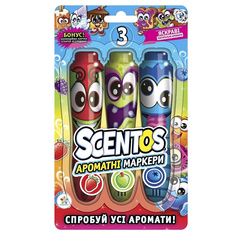 Набор фломастеров Scentos ароматизированный 3 цвета
