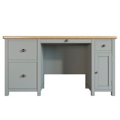 Большой рабочий стол Этажерка Jules Verne с узкой тумбой серый JV14ETGG