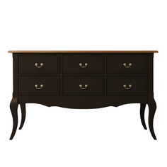 Консоль Этажерка Leontina 6ящиков ST9358ETG/BLK