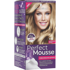 Краска для волос Schwarzkopf Perfect Mousse 910 Пепельный блонд 92,5 мл