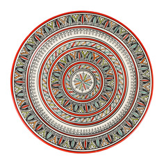 Тарелка глубокая Morocco Home серая, красная 50 см