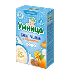 Каша Умница молочная 3 злака-абрикос с 6-ти месяцев 200 г