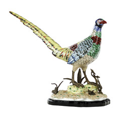 Фигурка фарфоровая Glasar "Фазан" с бронзовыми эллементами 45x16,5x38см ГЛАСАР