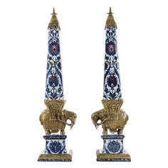 Фигурка Glasar фарфоровая Обелиск с бронзовым слоном 67,31см ГЛАСАР