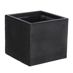 Горшок цветочный L&t pottery куб черный 40x40