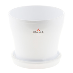 Кашпо с поддоном Scheurich 108 alaska white d15