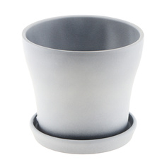 Кашпо с поддоном Scheurich 108 grey stone d19