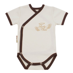 Боди Lucky Child с коротким рукавом Ангелочки бежевый 74-80