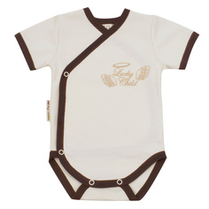 Боди Lucky Child с коротким рукавом Ангелочки бежевый 56-62